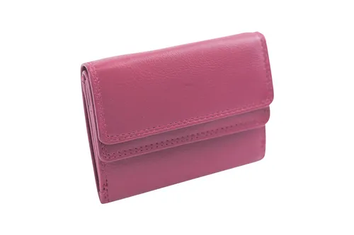 Kleine Zwillingsgeldbörse ohne Scheine zu falten Miniportmone LEAS Leder rot