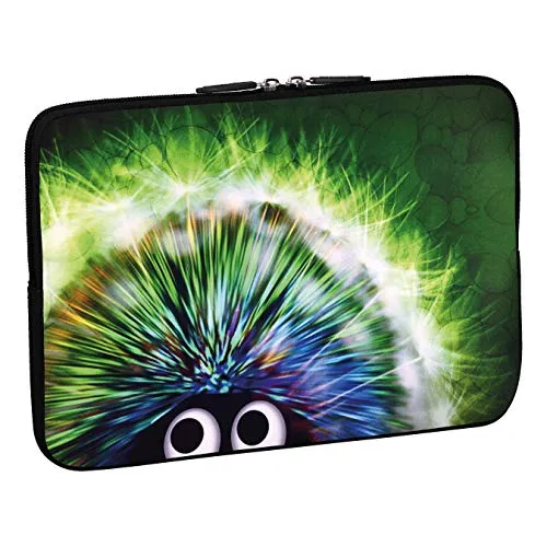 PEDEA Design Schutzhülle Notebook Tasche bis 15,6 Zoll (39,6cm), Green Hedgehog