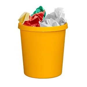 Helit Papierkorb H6105818, the german, gelb, rund, aus Kunststoff, 18 Liter