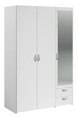 Parisot Drehtürenschrank Daily mit Spiegel, Weiß in weiß von Parisot