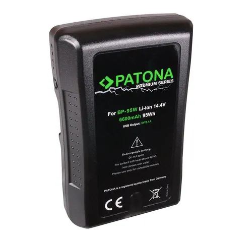 Patona Premium Akku für Sony BP-95WS - 95Wh V-Mount Akku - Kamera-Akkus - Hochleistungs-Lithium-Ionen-Akku mit 6600 mAh für längere Aufnahmezeiten und zuverlässige Stromversorgung.