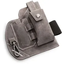 MKM EDC Belt Organizer Sheath Grau – Leder Etui für Messer