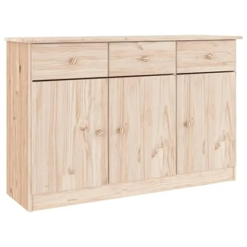 vidaXL Sideboard ALTA 112x35x73 cm aus massivem Kiefernholz in beige von vidaXL