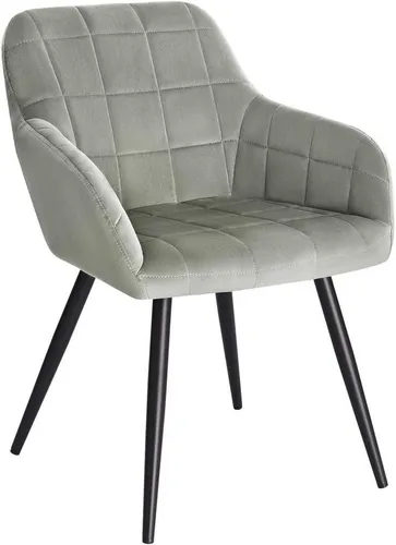 Woltu Esszimmerstuhl mit Armlehne - Ergonomischer Polsterstuhl - Stühle mit stabilen Metallbeinen und bequemer Samtpolsterung für maximalen Sitzkomfort. Ideal für Esszimmer, Wohnzimmer oder Home Office.