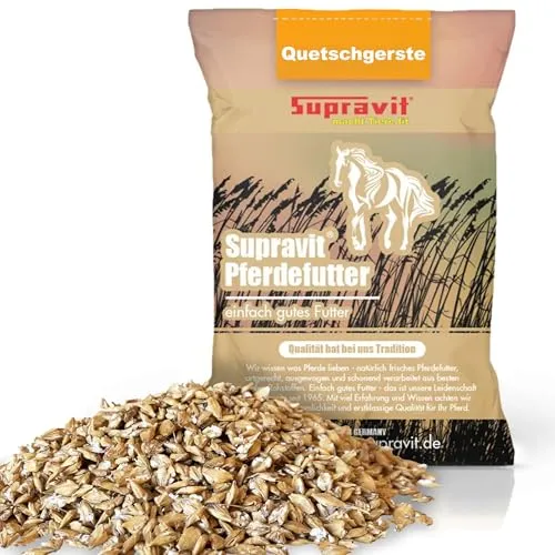 Supravit Gequetschte Gerste 20kg für Pferde - Hochwertige, natürliche Gerstenflocken für Pferde und Ponys, ideal zur Unterstützung der Energieversorgung. Optimal verdaulich und nachhaltig verpackt, perfekt für eine artgerechte Ernährung.
