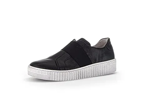 Gabor Damen Low-Top Sneaker, Frauen Halbschuhe,Wechselfußbett,Best Fitting,Freizeit,sportlich,straßenschuhe,schwarz (Weiss),37 EU / 4 UK