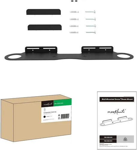 PureMounts Lautsprecher-Wandhalterung PureMounts PM-SOM-090 Wandhalterung kompatibel mit SONOS BEAM Soundbar