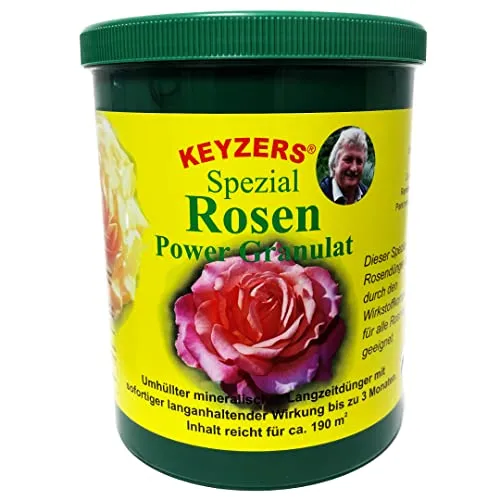 Keyzers Spezial Rosen-Power-Granulat 1300g Dose - Dünger für Rosen, fördert das Wachstum und die Blütenpracht dank spezieller Nährstoffformel.