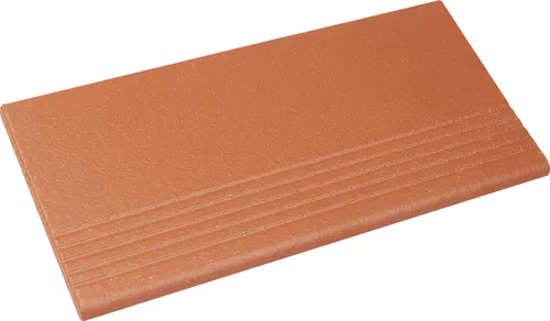 Ammonit Keramik Treppenfliese Spaltplatte 24 x 11,5 cm rot-natur