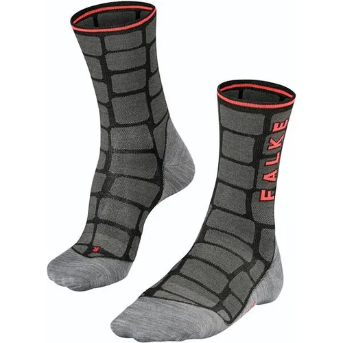 FALKE BC6 Cobblestone Unisex Socken - Ultraleichte Polsterung für Rennradfahrer. Die Socken bieten optimalen Komfort, schnellen Feuchtigkeitstransport und eine perfekte Passform. Das Design erinnert an die Kopfsteinpflasterstrecken des Paris-Roubaix.