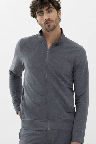 Mey Loungewear Serie Enjoy Herren Homewear Shirt Quartz Melange XXL - Legeres Langarm Shirt mit Reißverschluss und Bündchen für optimalen Komfort. Ideal für entspannte Stunden zu Hause.