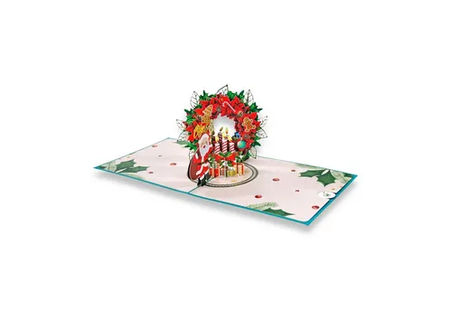 paperdora Weihnachtskarte 3D Pop-Up-Karte „Weihnachten“ mit Umschlag und Wachssiegel - Grußkarte, Weihnachten Geschenk