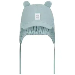 Smarilla Erstlingsmütze Bindemütze Schirmmütze Babymütze Musselin grün 50/52