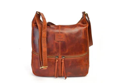 ALMADIH Umhängetasche Leder Damentasche ROSE Ledertasche Handtasche Schultertasche