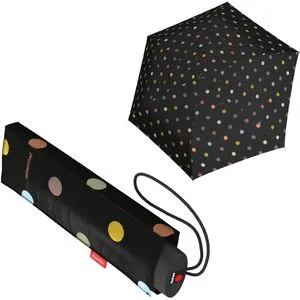 Reisenthel Regenschirm Umbrella Pocket Mini, dots - Taschenschirm aus recyceltem PET, sturmfest und mit ergonomischem Griff. Ideal für die Handtasche, nur 25 cm lang und mit 97 cm Durchmesser – perfekt für unterwegs!