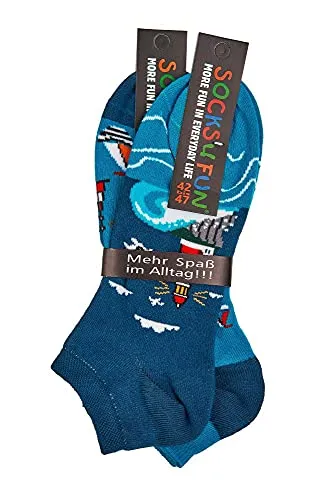 Socks4Fun Damen Sneaker Socken (2 Paar) witzig 42-47 Leuchtturm