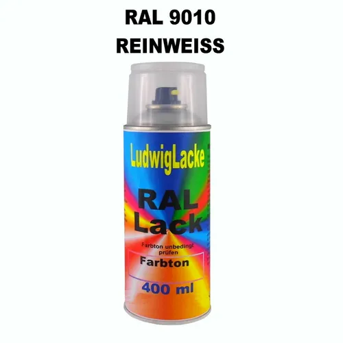 Reinweiss Seidenmatt 400ml Spraydose Autolack Ral 9010 Rallack