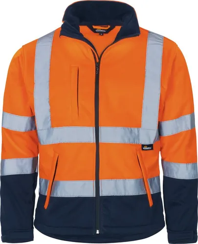 vizwell Softshelljacke Warnschutz Sicherheitsjacke orange gelb zertifiziert