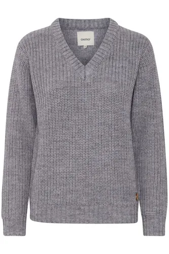 OXMO by OXNanny Damen Grobstrickpullover mit V-Ausschnitt - Eleganter Damenpullover aus hochwertigem Grobstrick, ideal für jedes Outfit. Nachhaltig produziert mit recycelten Materialien und Better Cotton Initiative.