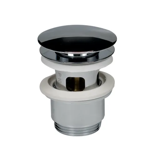 Ablaufgarnitur Waschtisch Drückerventil PopUp Waschbeckenverschluss rund, chrom