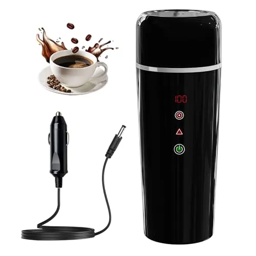 Sonnenspark Wasserkocher Auto, Mini Wasserkocher 12V, Mini Wasserkocher mit Magnetrührung, Tragbarer 12V Wasserkocher für PKW LKW Camping, 420ml Auto mit Temperaturregelung