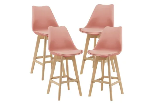 Barhocker Lublin 4er Set in pink von [en.casa]