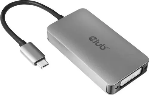 Club3D USB 3.2 Typ C zu DVI-D Adapter - Audio & Video Adapter, aktiv mit HDCP Off für optimale Bildübertragung und hohe Kompatibilität.