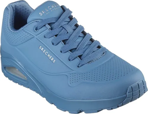 Skechers Herren UNO Stand on Air Sneaker, Blaues Durabuck-Mesh - Herren-Sneaker mit flexibler Traktionslaufsohle und modisch-klassischem Design für optimalen Komfort und Stil im Alltag.