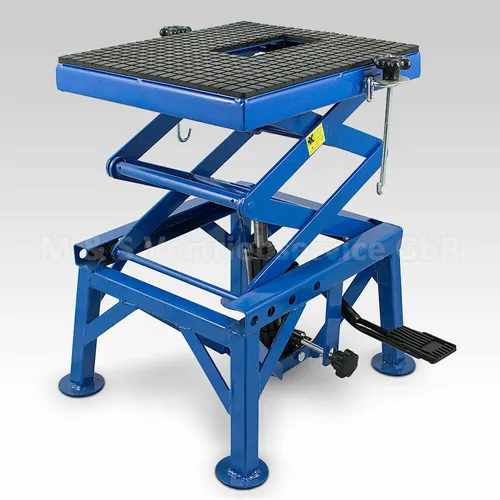 Bituxx® Motorradhebebühne hydraulischer Motorradheber - Werkstatteinrichtung für Service- und Reparaturarbeiten, 3-stufig einstellbar bis 87cm Höhe, ideal für Werkstätten und Zweiradliebhaber, belastbar bis 135kg.