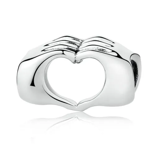 Love in Your Hand 925 Sterling Silber Herz Charm - Glaube und Freundschaft für Pandora Armband