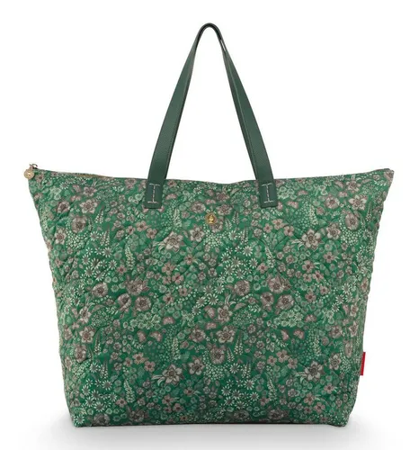 PiP Studio Tote Bag Quilted Daisy Dreams - Stylische Reisetasche mit floralem Design, geräumigem Hauptfach und praktischen Fächern - perfekt für Reisen und Städtetrips.