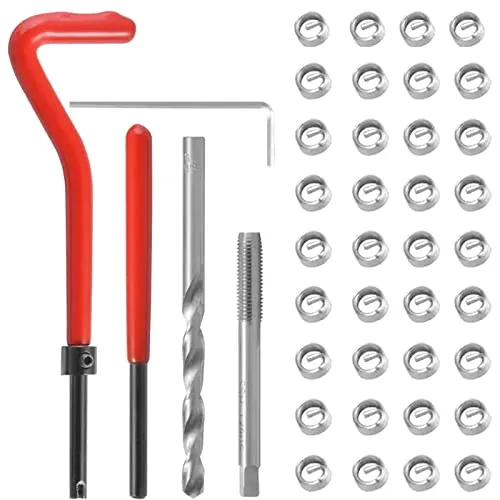 DMNQ Gewindereparatursatz Helicoil M6 Set 40 Stück Gewinde Reparatur Set Gewindereparatursatz Handwerkzeug M6 Helicoil Gewinde M6 für die Autoreparatur Gewindeeinsatz