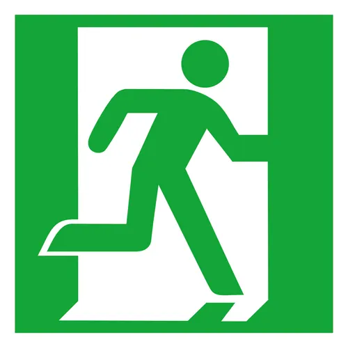 SafetyMarking Rettungszeichen 150 x 150 mm Folie Rettungsweg / Notausgang rechts - 38.0029