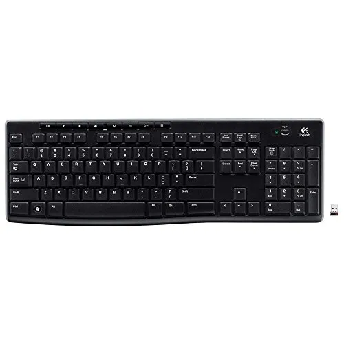 Logitech K270 Kabellose Tastatur - Komfortabel und Langlebig - Tastatur für Windows mit spritzwassergeschütztem Design und 24 Monaten Batterielaufzeit. Ideal für Home Office und Büro, bietet kabellose Freiheit und Multimedia-Tasten für schnellen Zugriff.