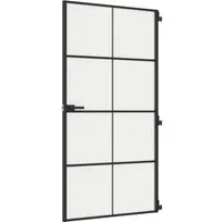 vidaXL Innentür aus gehärtetem Glas - Moderne Innentür mit mattem Glas für optimalen Sichtschutz, robuster Aluminiumrahmen sorgt für Stabilität und Langlebigkeit – ideal für stilvolle Übergänge in deinem Zuhause.