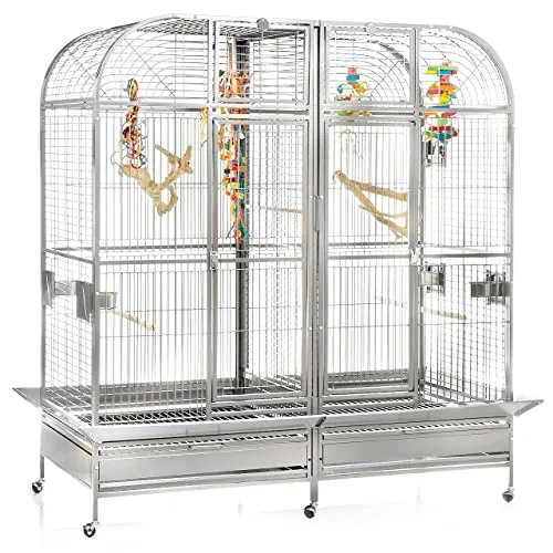 Montana Cages Papageienvoliere XXL Palace - Vogelkäfige in Spitzenqualität mit Trennwand für harmonisches Miteinander, Maße: 163 x 81 x 185 cm, ideal für Papageien und große Vögel.