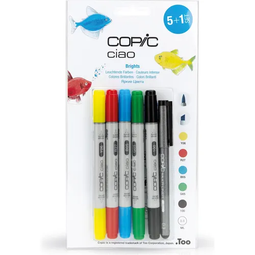 COPIC® Ciao 5+1 Layoutmarker-Set farbsortiert in grau von COPIC
