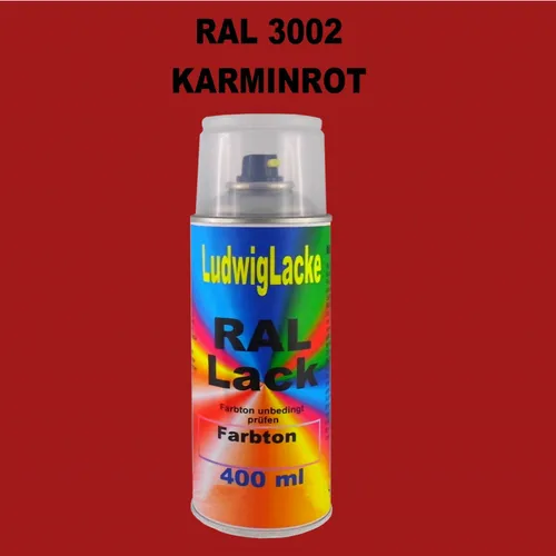 Ral Spraydose Seidenmatt 3002 Karminrot 400ml  auch Ral Töne wählbar
