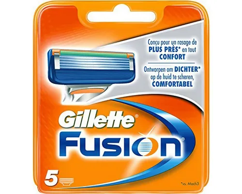 Gillette Fusion Rasierklingen, 5 Stück - Rasierklingen & Kartuschen für Herren mit 5 Präzisionsklingen für eine komfortable Rasur und einem Präzisionstrimmer für schwer erreichbare Stellen.