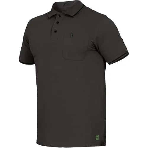 Leibwächter Polo-Shirt Herren Flex-Line – Anthrazit – Gr. M – Poloshirt mit Brusttasche – Kurzarm Poloshirts mit 3 Knöpfen – 50% Baumwolle 50% Polyester – Sommer Arbeitsbekleidung für Herren