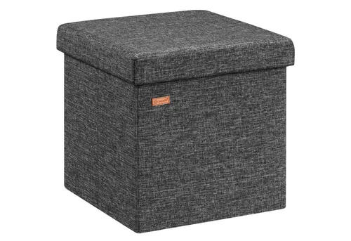 CASARIA® Faltbarer Sitzhocker mit Stauraum - Anthrazit - Hocker & Ordnungshelfer mit 40 Litern Stauraum, perfekt für Bücher und Spielzeug. Faltbar, pflegeleicht und belastbar bis 300kg – ideal für jedes Zuhause.