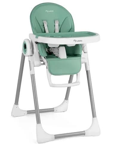 Nukido Hochstuhl Baby Hochstuhl ab 6 monate mit Abnehmbarem Tablett Kinder Hochstuhl klappbar für esstisch Stühle 56x75x88 cm Grün