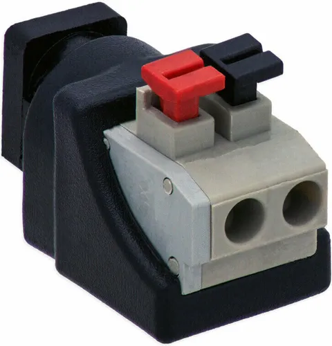 1x DC Stecker Hohlbuchse Kurz 5,5mm >2,1mm Terminal Block 2-Pin Adapter Druckklemme