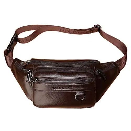 Gürteltasche aus Leder im Vintage-Stil, für Herren und Damen, für Reisen, Wandern, Laufen, Hüftgürtel, schmal, Handy-börse, börse, Kaffee braun