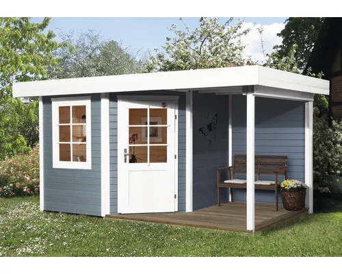 Gartenhaus weka mit Fußboden und Schleppdach 442 x 278 cm