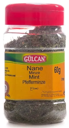 Gülcan Getrocknete Minze - Pfefferminze (60g) - Einzelne Kräutermischung mit feinem Aroma, ideal für Tees und als Gewürz in der Küche.