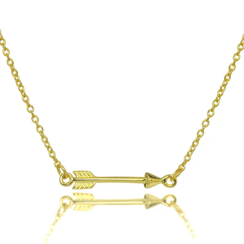 Gelbgold getauchtes Sterlingsilber 40,6 cm Pfeil Halskette