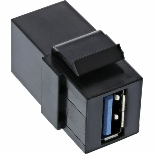 USB 3.0 Keystone Snap-In Einsatz USB-A Buchse zu Buchse gewinkelt schwarz