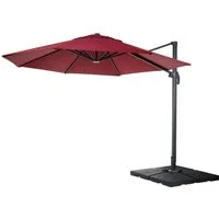 Gastronomie-Ampelschirm MCW-A96 - runder Sonnenschirm mit Kurbel - Sonnenschirm Ø 3,5m aus strapazierfähigem Polyester, drehbar und ideal für Gastronomie. Ausgezeichnetes Qualitätsmanagement seit 2013.