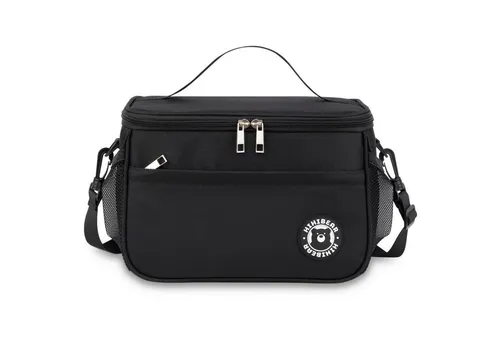 Kühltasche Klein Tragbar Isoliert Faltbar mit Schulterriemen Schwarz 6.4L
